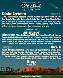 Affiche officielle de Coachella 2026 annonçant la participation de BINI, premier girl group philippin à se produire au festival, aux côtés de Sabrina Carpenter, Justin Bieber et Karol G.