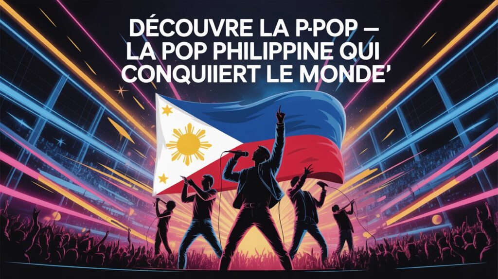 Illustration de la P-pop, la pop philippine, mise en avant comme un mouvement musical émergent qui conquiert progressivement le monde.