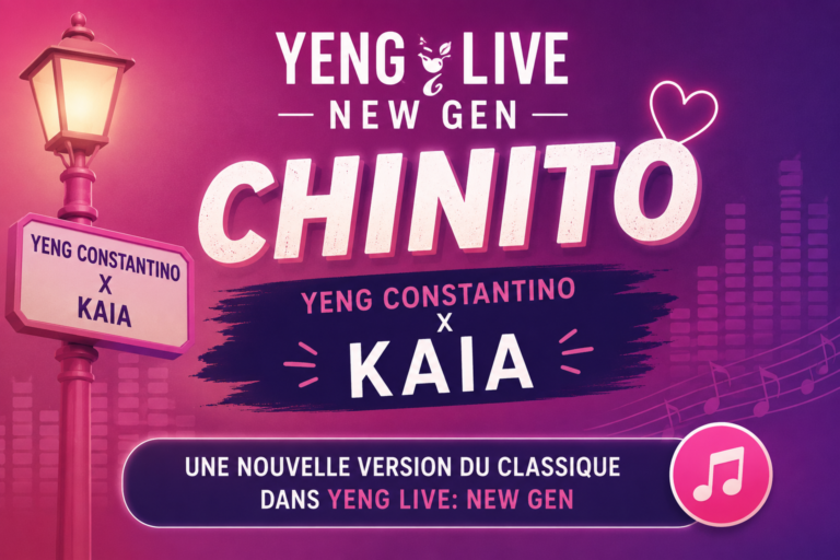Illustration promotionnelle de la collaboration entre Yeng Constantino et KAIA pour la nouvelle version live de « Chinito » dans la série Yeng Live: NEW GEN.